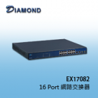 EX17162 非網管型 16埠 10/100BASE-TX PoE 和 2 埠 combo Gigabit 乙太網路供電交換器 