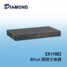 EX17082 非網管型 8埠 10/100BASE-TX PoE 和 2 埠 combo Gigabit SFP 乙太網路供電交換器