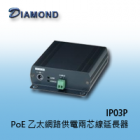 IP03P PoE 乙太網路供電兩芯線延長器 