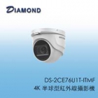 DS-2CE76U1T-ITMF 4K 半球型紅外線攝影機