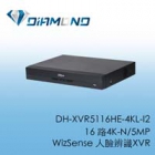 DH-XVR5116HE-4KL-I2 大華16 路4K-N/5MP WizSense 人臉辨識XVR