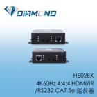 HE02EX  4K60Hz 4:4:4 HDMI/IR/RS232 CAT 5e 延長器